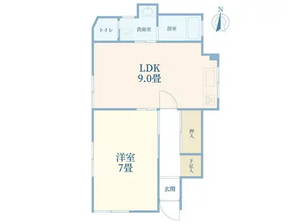 コーポラスY(1LDK/1階)の間取り写真