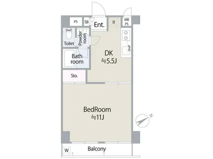 マック白楽コートパートII(1DK/4階)の間取り写真