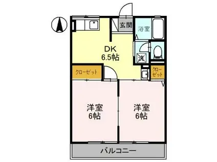セルティア A(2DK/2階)の間取り写真
