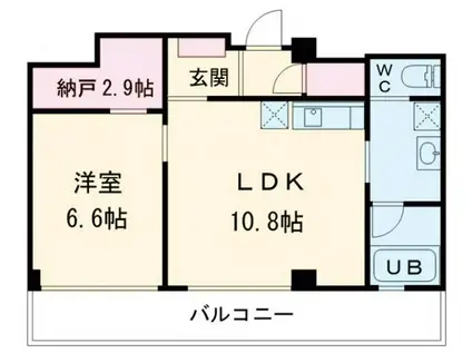 K COURT(1SLDK/3階)の間取り写真