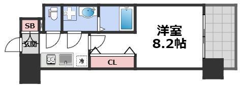 リヴェント玉造(1K/4階)の間取り写真