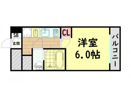 大阪プレステージアコモデーション(1K/9階)の間取り写真