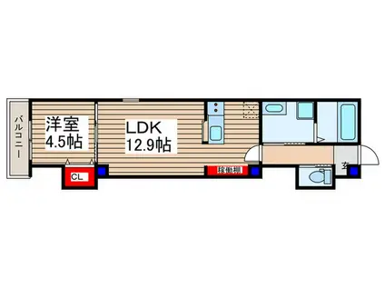 KAWAGOE 南大塚AP(1LDK/2階)の間取り写真