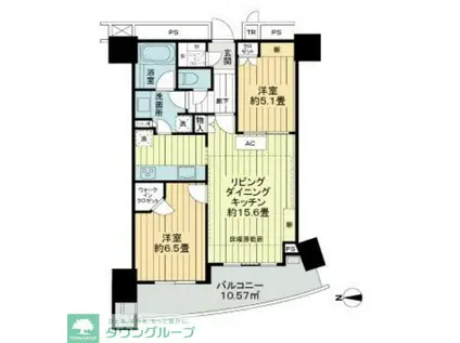 TOWER RESIDENCE TOKYO(2LDK/6階)の間取り写真