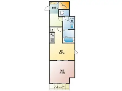 目白マイヴィレッジ(1DK/5階)の間取り写真