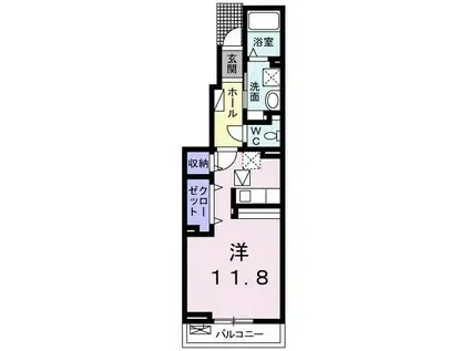 ラスターポイントVI(ワンルーム/1階)の間取り写真