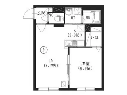 ヴレネージュ南郷(1LDK/4階)の間取り写真