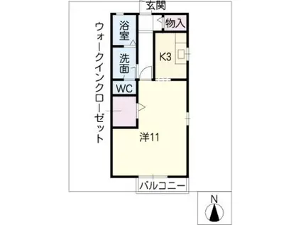 プリーマ・ヒロ(1K/2階)の間取り写真