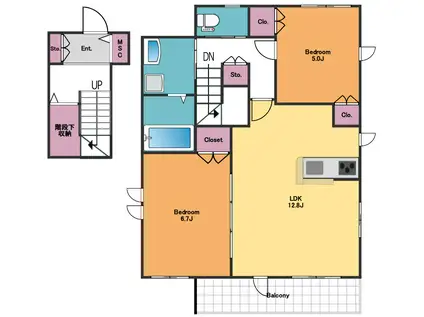 メゾン フラジオレ(2LDK/1階)の間取り写真