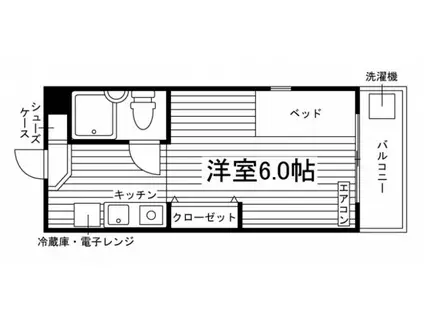 カサヴェール片岡2(ワンルーム/3階)の間取り写真