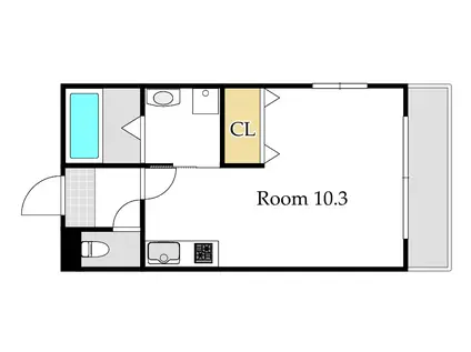 BELLAGIO(1K/1階)の間取り写真