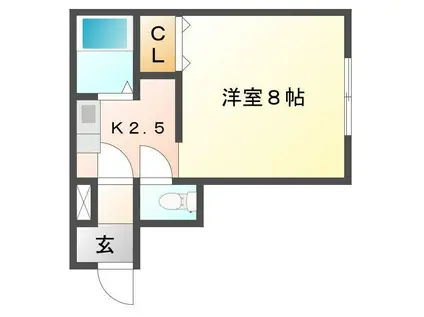 サニープレイスA(1K/2階)の間取り写真