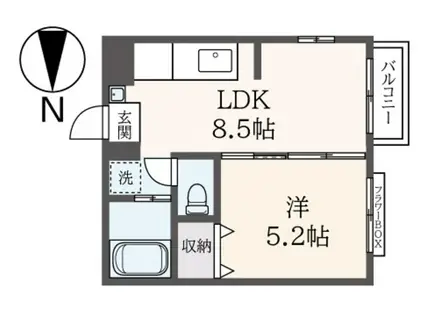 ベニーハイツ(1LDK/3階)の間取り写真