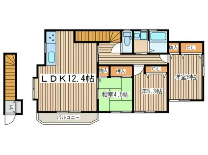 メゾンカワイ第9(3LDK/1階)の間取り写真