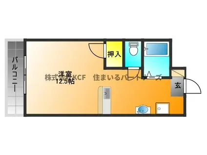 プレアデスコーポ(ワンルーム/3階)の間取り写真