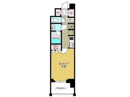 アンビックスみどりの(1K/4階)の間取り写真