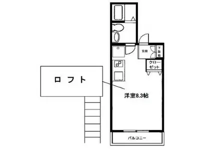 アンダーフォレスト(1K/1階)の間取り写真