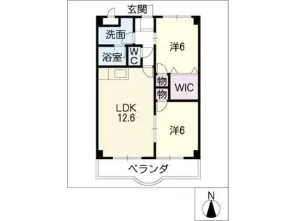 ルミナス・K(2LDK/1階)の間取り写真