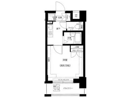 メインステージ門前仲町(1K/5階)の間取り写真