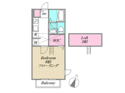 LIEN・DEUX リアン・ドゥ(1K/1階)の間取り写真