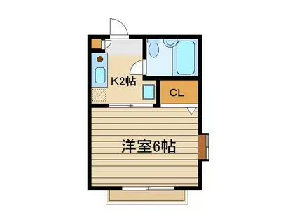 カーサヴェルデA棟(1K/2階)の間取り写真