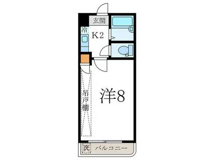 ベルヴィ武者小路(1K/3階)の間取り写真