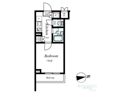 ルーブル中野弥生町(1K/1階)の間取り写真