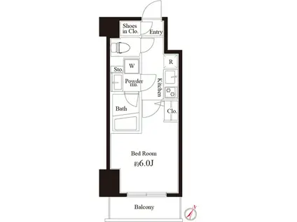 ハーモニーレジデンス横濱関内(1K/8階)の間取り写真