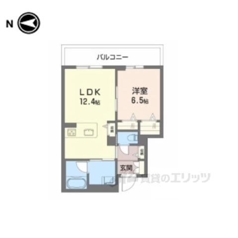 シャトードール リュミエール(1LDK/4階)の間取り写真