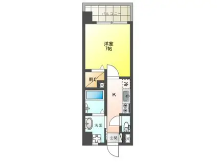 ヴィラルーチェ(1K/4階)の間取り写真