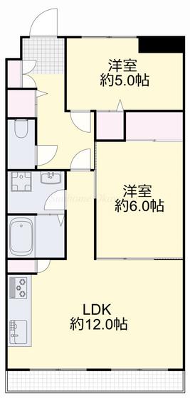 リアライズ円山(2LDK/2階)の間取り写真