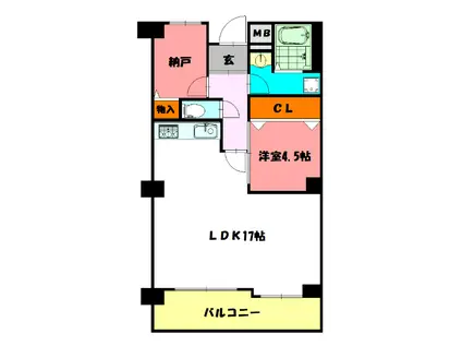 ライオンズマンション北鈴蘭台(1SLDK/1階)の間取り写真