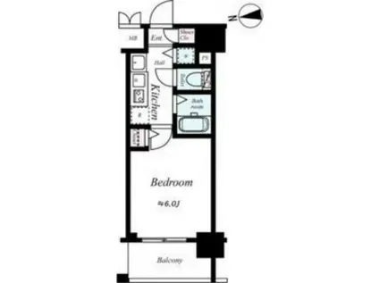 プレミアムコート天神橋(1K/12階)の間取り写真