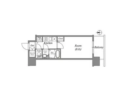 エスリード栄イーストスクエア(1K/7階)の間取り写真