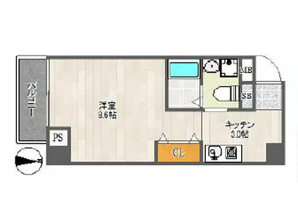 ROMI SKY南久宝寺(1K/8階)の間取り写真