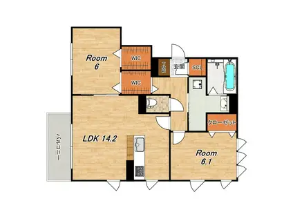 メゾン青ノ葉(2LDK/1階)の間取り写真