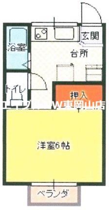 コーポE(1K/1階)の間取り写真
