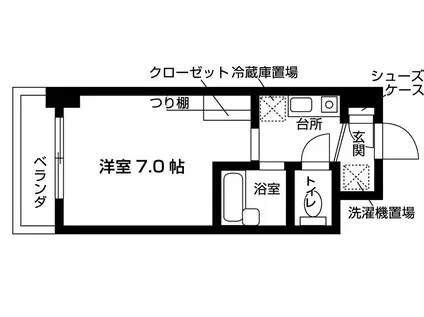 シャトー北習志野(1K/3階)の間取り写真