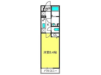 リブリ・カルミア(1K/3階)の間取り写真