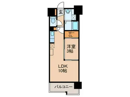 サンレリウス黒崎駅ネクスト(1LDK/14階)の間取り写真