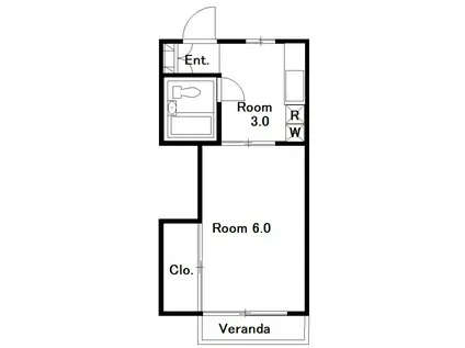 DEFI浦上(1K/1階)の間取り写真