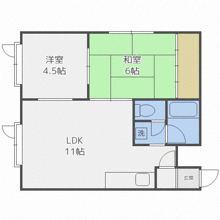 シャトーパーク(2LDK/2階)の間取り写真