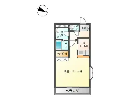 ユースパレスII(ワンルーム/2階)の間取り写真