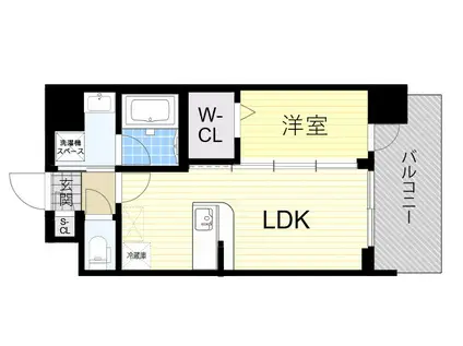 エステムコート難波ウエスト-SIDE8エクシーナ(1LDK/4階)の間取り写真