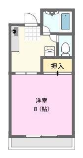 ドミールヨシダ(1DK/2階)の間取り写真