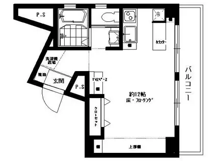 シャンボール武蔵小山(ワンルーム/4階)の間取り写真