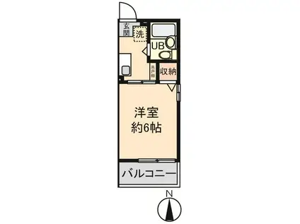 シティハイムサンセット(1K/2階)の間取り写真