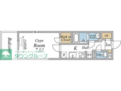 船橋市飯山満町2丁目工事(1K/3階)の間取り写真