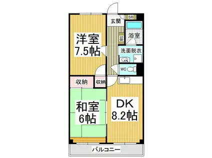 アーバンアズマ(2DK/3階)の間取り写真