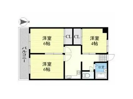 コーポコーベルII(3DK/3階)の間取り写真